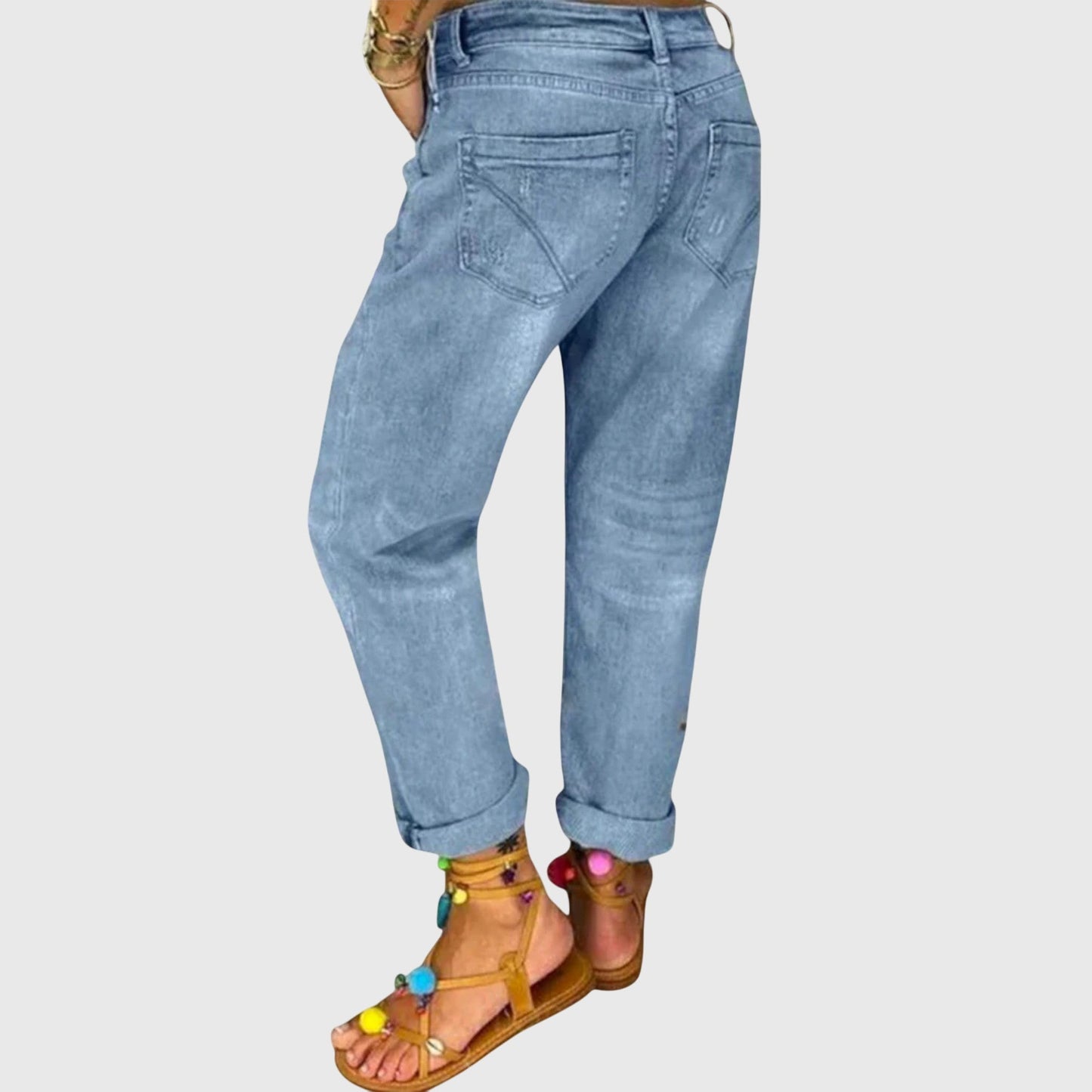 Sable | Women's High Waist Distressed Boyfriend Jeans