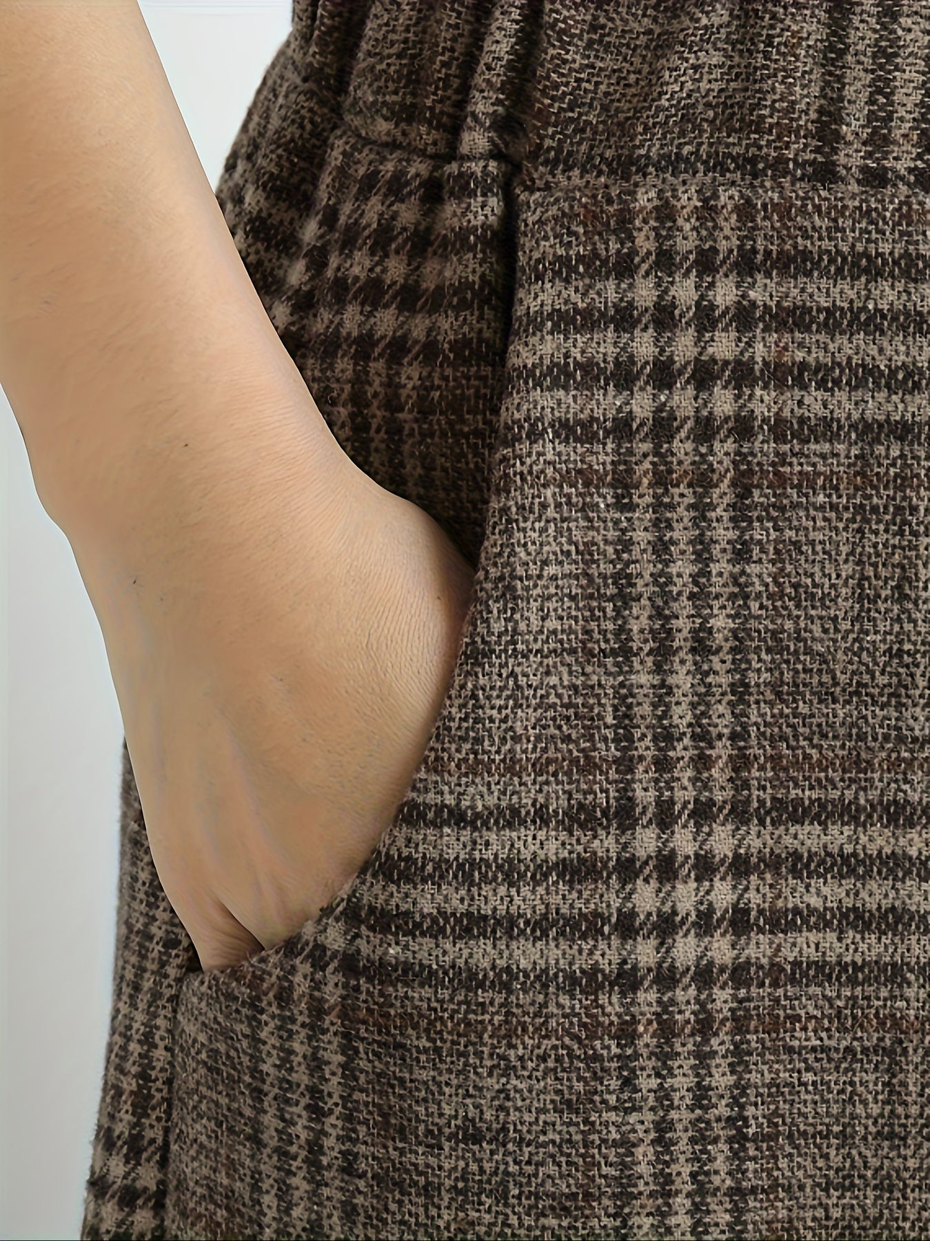 Retro Casual Wide-Leg Pants with Checkered Pattern