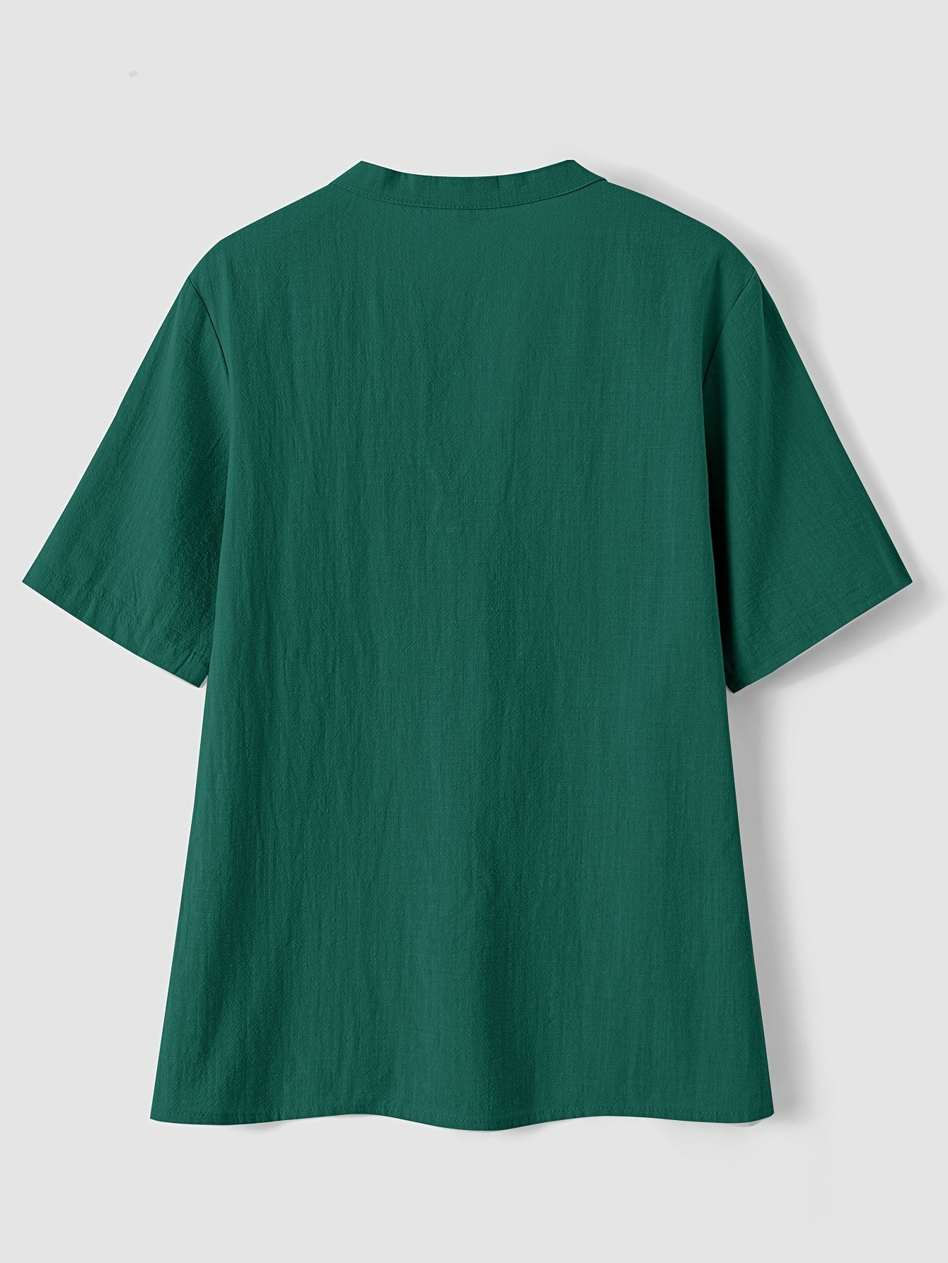 Women's Elegant V-Neck Blouse - Loose Fit Button-Front Top, Non-Stretch Casual & Formal Shirt for Everyday Special Occasions - Women's Clothing, Versatile Top, Lightweight Fabric, Stylish Top, Fashion Women