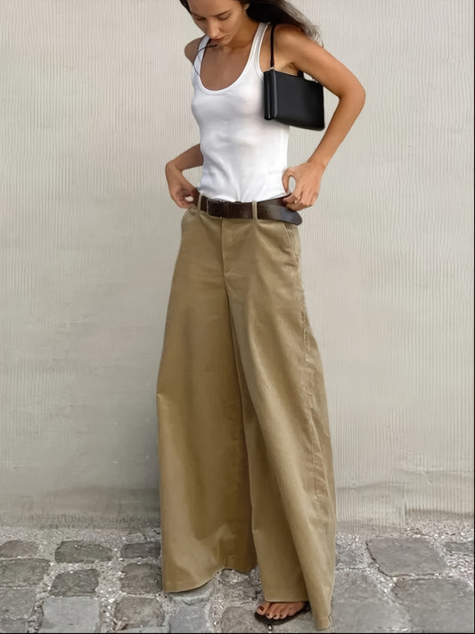 Women'S Fashion Elegant Casual Daily Commute Office Solid Color Long Pants, 2-Pocket Design for Convenient Commuting, Comfortable Soft Fabric for Comfortable Wear