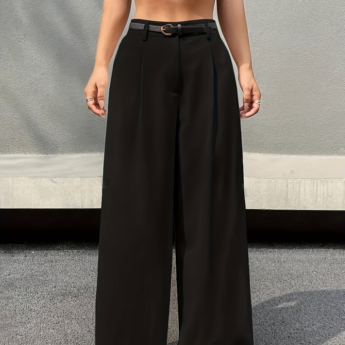 Elegant High-Waisted Wide-Leg Cinched Pants - Multifunctional And Comfortable, Machine Washable - Fashion