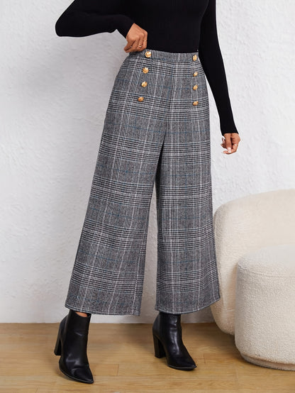 Elegant Casual Checkered Women'S Capri Pants