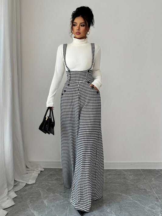 Women's Printed Strap Straight-Leg Jumpsuit