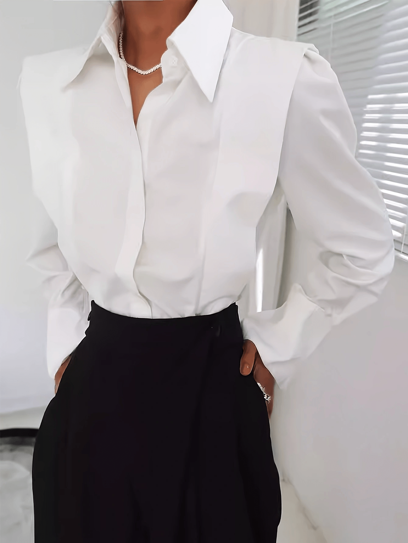 Women'S Solid Casual Button-Up Long Sleeve Shirt