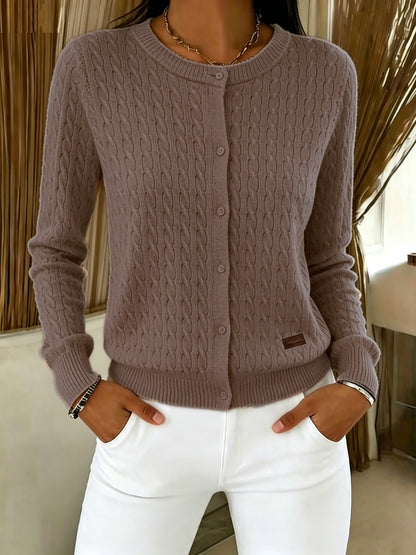 [Versatile Twist Cardigan] Versatile Twist Cardigan | Women's Round Neck Single-Breasted Jacket | Spring Autumn Commute Casual