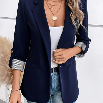 [Stylish cuffs jacket] Stylish Fashionable Women's Suit Jacket | Striped Stitching, Single-Button Casual
