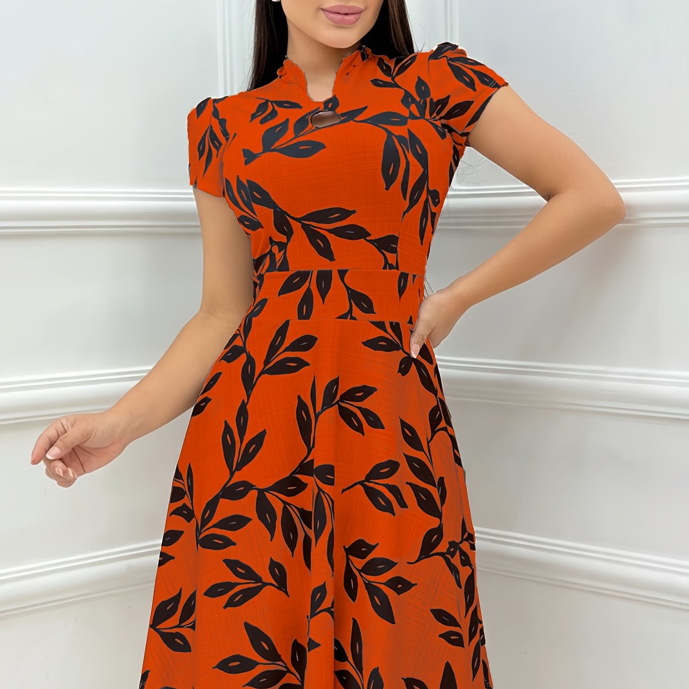 Women's Dress with Rolled-up Sleeves, Loose Doll-style - Elegant Gospel Fashion Print Chain Sleeveless Dress, Suitable for Daily Wear, Evening, Casual Travel, and Nighttime Outfits