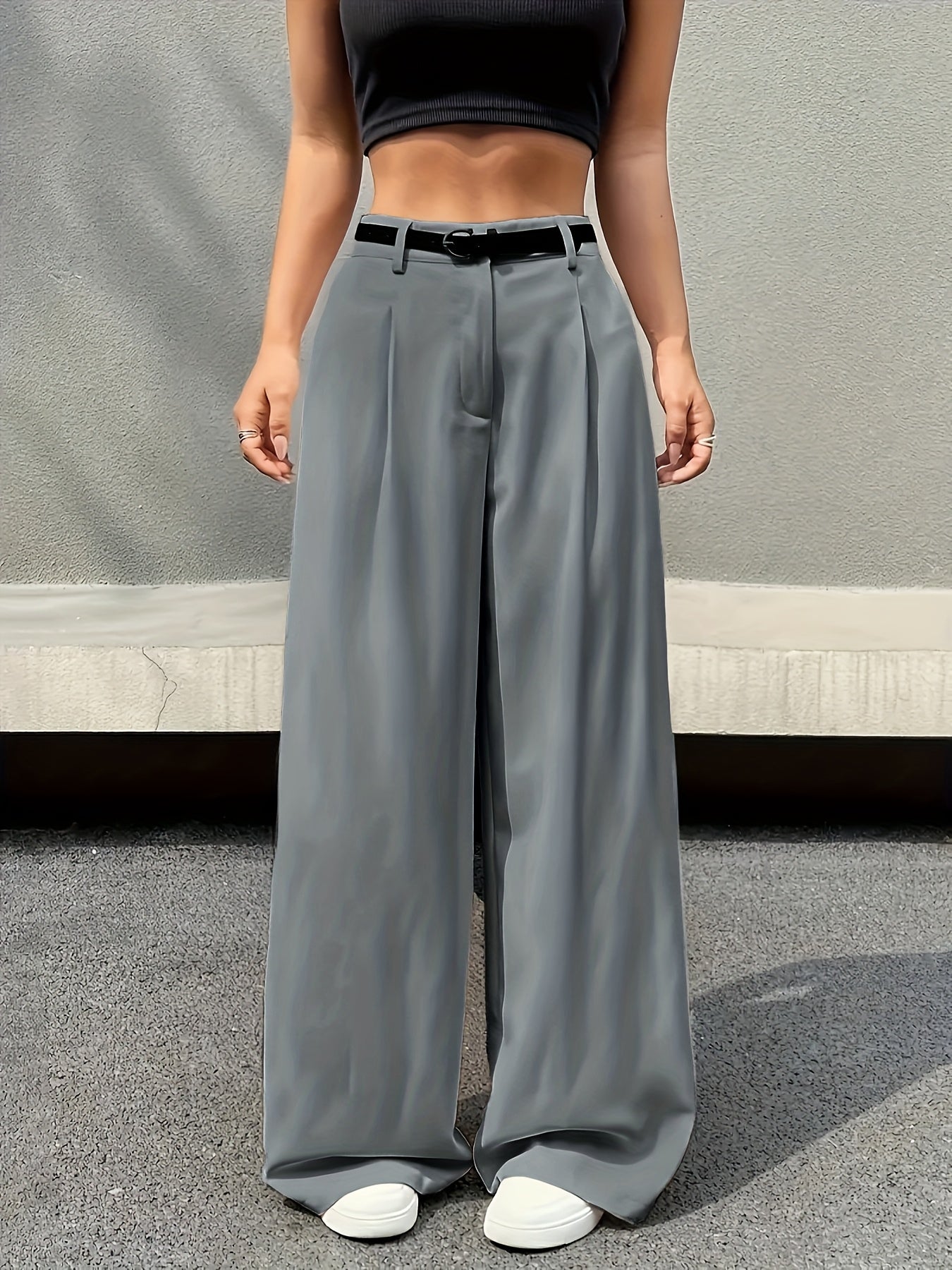 Elegant High-Waisted Wide-Leg Cinched Pants - Multifunctional And Comfortable, Machine Washable - Fashion