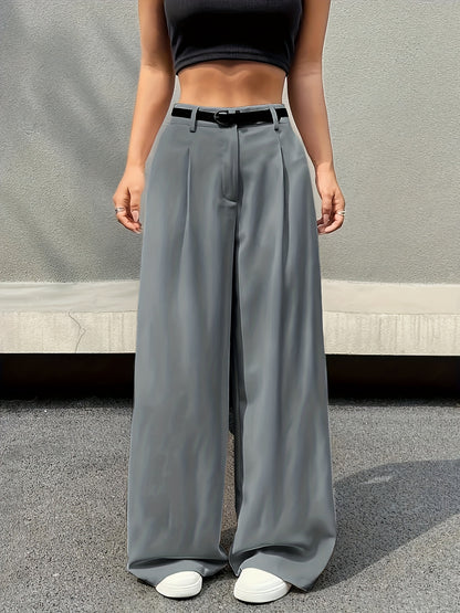 Elegant High-Waisted Wide-Leg Cinched Pants - Multifunctional And Comfortable, Machine Washable - Fashion