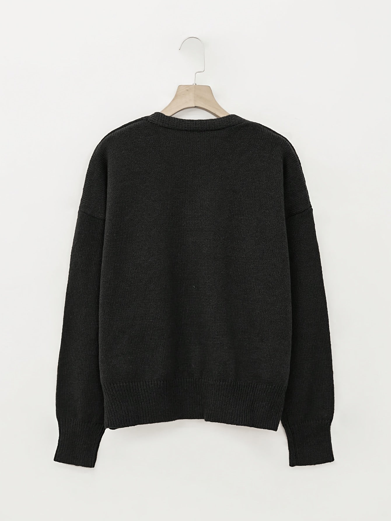 2026 Women'S Fashion V-Neck Button-Up Sweater, Casual Long Sleeve, Easy Style, Suitable for Outerwear, Relaxed And Casual, Autumn/Winter