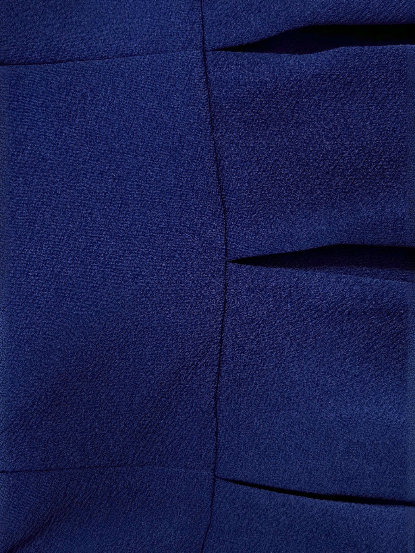 Elegant Women'S Navy Blue Dress with Waist-Cinching and Flared Skirt | Square Neck, Solid Color, Pocket Details, Perfect for Spring/Fall, Ideal for Daily Commute and Work Meetings