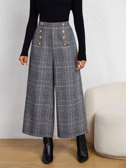 Elegant Casual Checkered Women'S Capri Pants