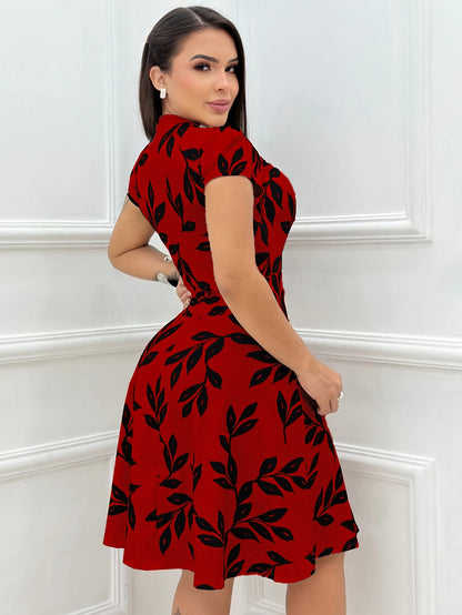 Women's Dress with Rolled-up Sleeves, Loose Doll-style - Elegant Gospel Fashion Print Chain Sleeveless Dress, Suitable for Daily Wear, Evening, Casual Travel, and Nighttime Outfits
