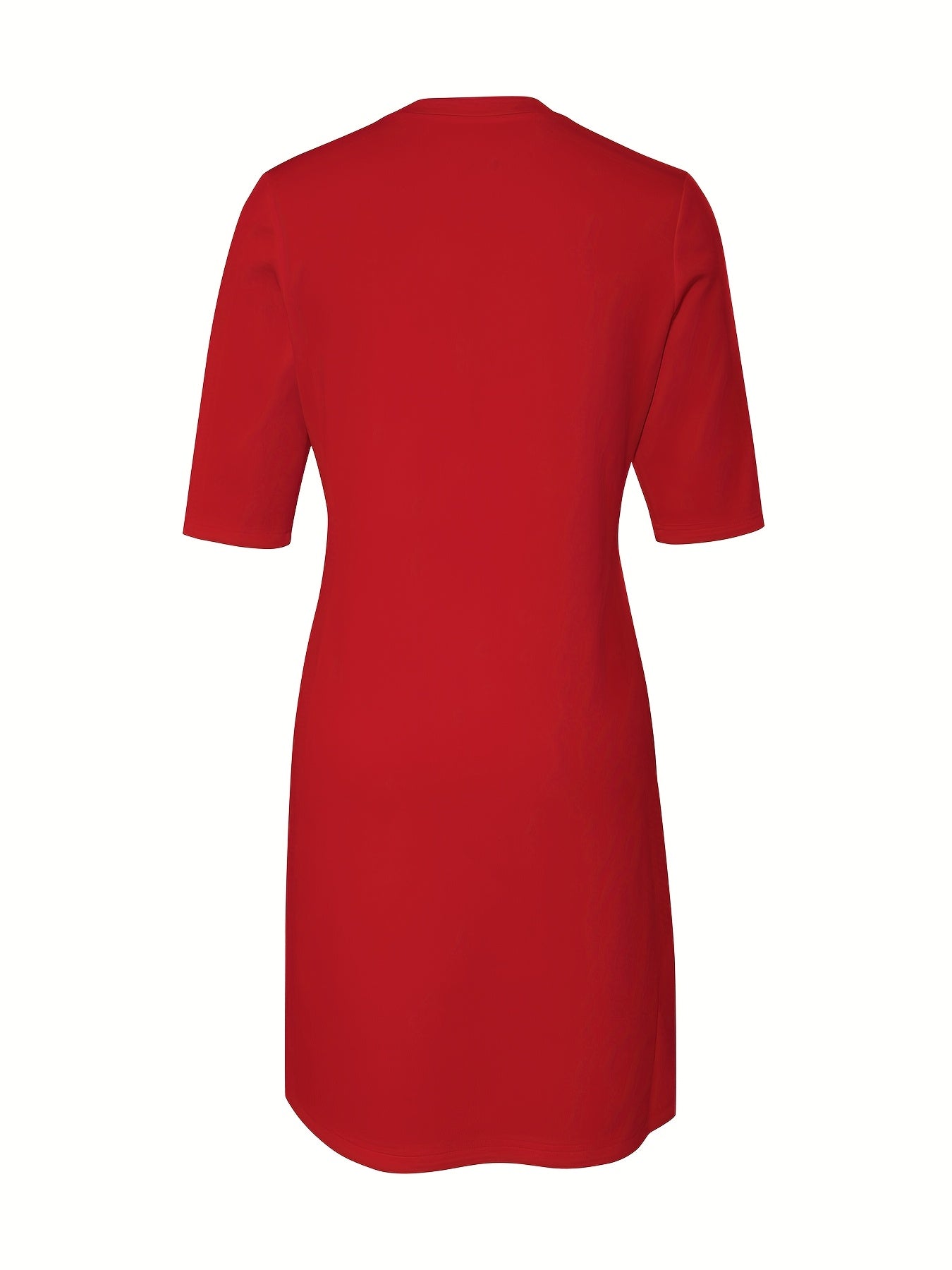 A-Line Dress Short Sleeve Round Neck Loose Fit Dress - Machine Washable Solid Color Casual Wedding Guest Dress for Spring Fall Outfits, Versatile Day to Evening Wear with Comfortable Loose Fit