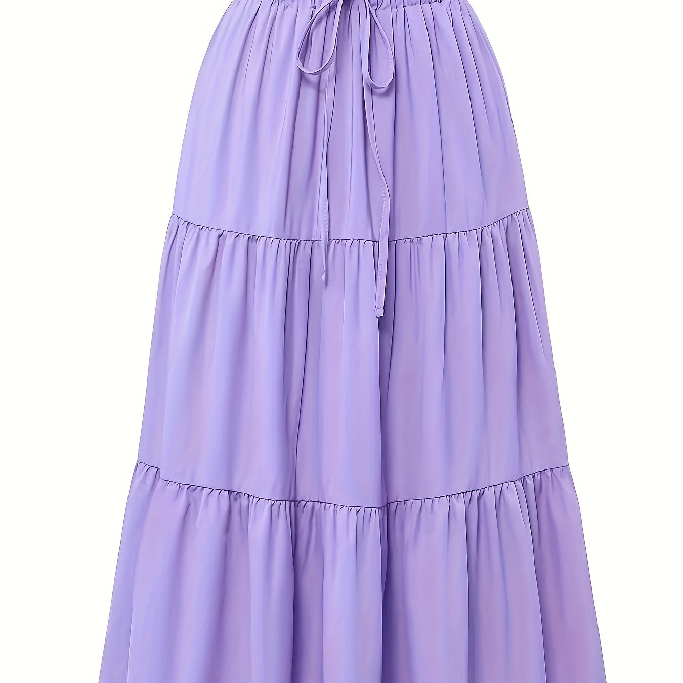 Women's Olive Green Pleated Midi Skirt - Lightweight Adjustable Drawstring Waist, Hand Washable Spring/Summer Elegant Solid Color Skirt for Casual & Formal Outfits, Casual Attire, Nontransparent Fabric, Spring Fashion, Classic Style, Breathable Material,