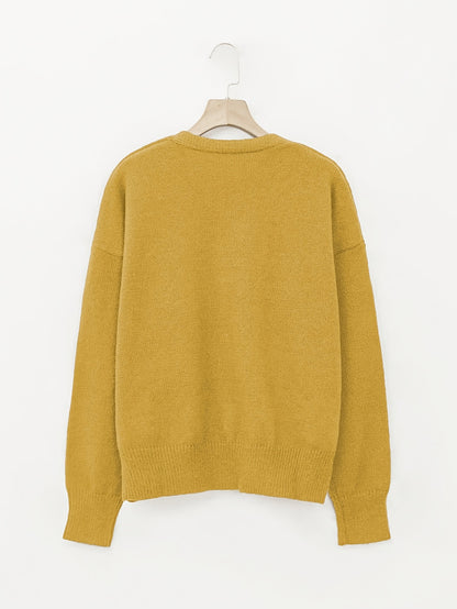 2026 Women'S Fashion V-Neck Button-Up Sweater, Casual Long Sleeve, Easy Style, Suitable for Outerwear, Relaxed And Casual, Autumn/Winter