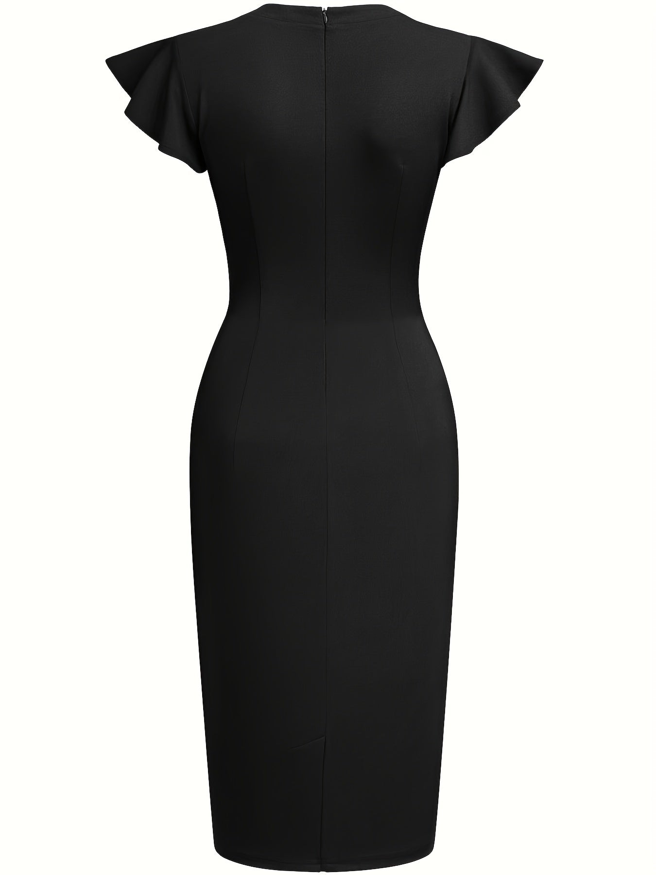 Women'S Slim-Fit Dress, Round Neck Sleeveless Design, Three-Dimensional Center Line Tailoring to Lengthen The Body Proportion, Hip-Wrap Skirt Is Easy And Neat, Suitable for Business Commuting And Formal Occasions