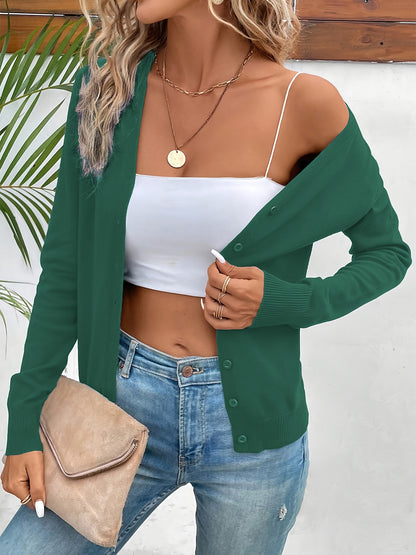 Elegant Women'S Solid Color Jacket, a Minimalist High-End Cardigan, Versatile Outerwear for Spring And Autumn