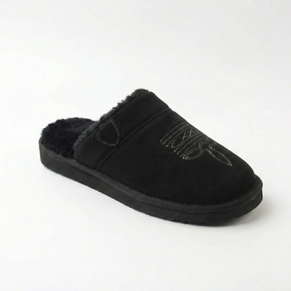 Comfortable House Shoes for Women with Faux Fur Lining Closed Toe Backless Slip On Style