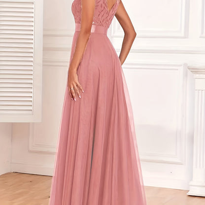 Fashionable Sexy New Women'S Sequin Mesh Patchwork A-Line Party Dress