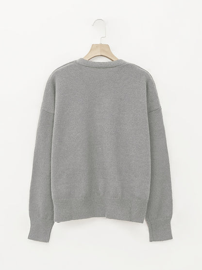 2026 Women'S Fashion V-Neck Button-Up Sweater, Casual Long Sleeve, Easy Style, Suitable for Outerwear, Relaxed And Casual, Autumn/Winter
