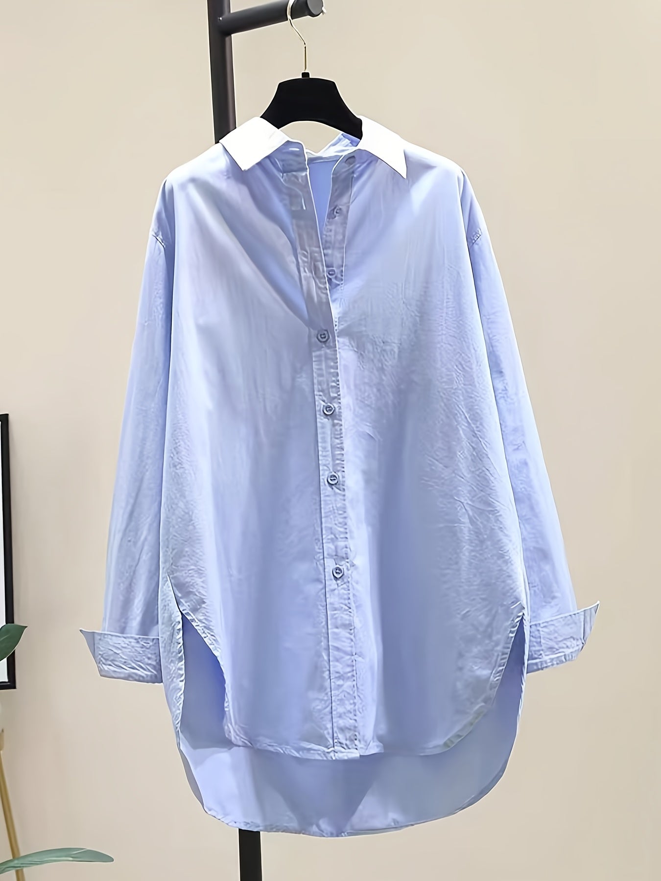 Women's Classic Long Sleeve Button- Shirt