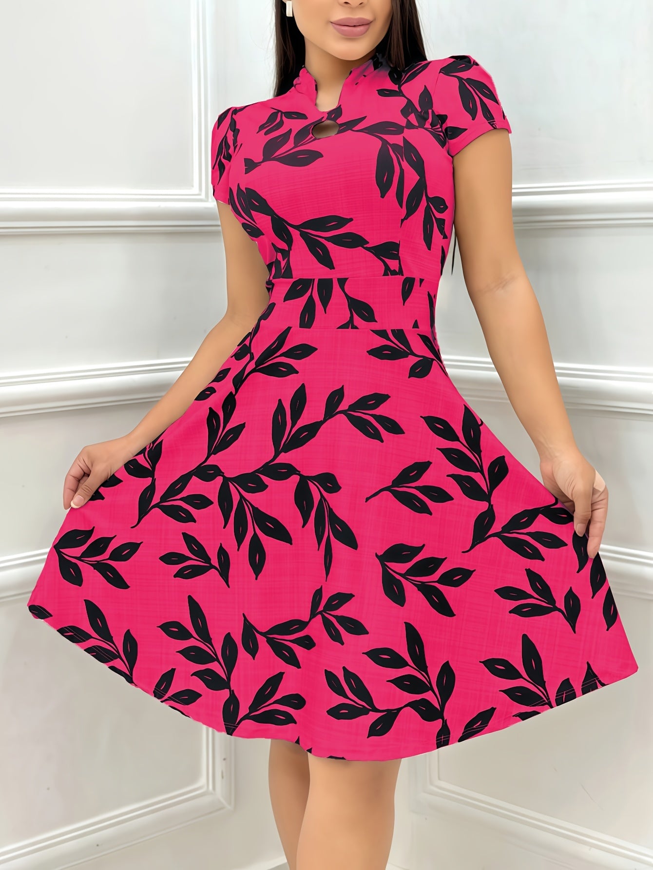 Women's Dress with Rolled-up Sleeves, Loose Doll-style - Elegant Gospel Fashion Print Chain Sleeveless Dress, Suitable for Daily Wear, Evening, Casual Travel, and Nighttime Outfits