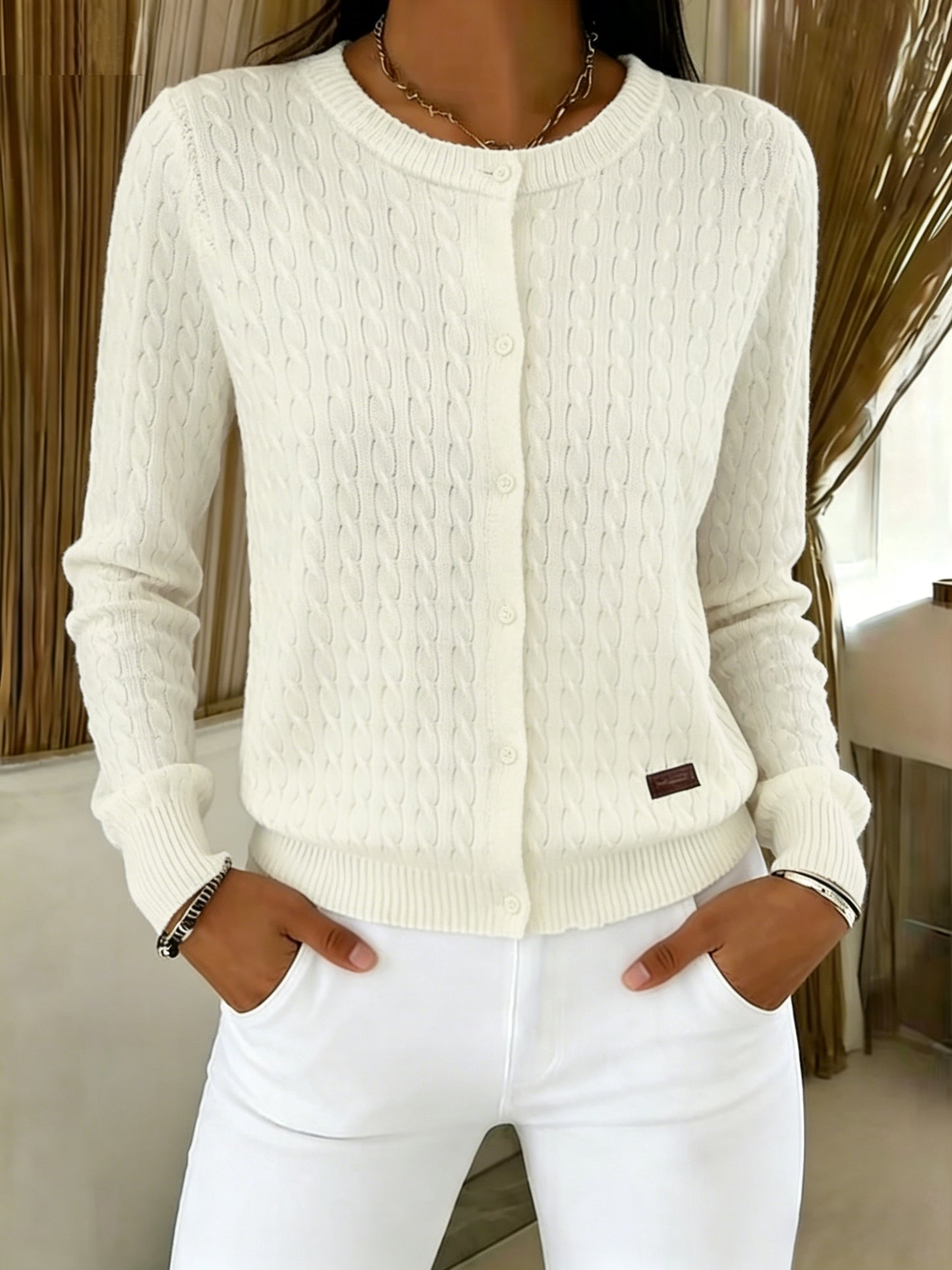 [Versatile Twist Cardigan] Versatile Twist Cardigan | Women's Round Neck Single-Breasted Jacket | Spring Autumn Commute Casual