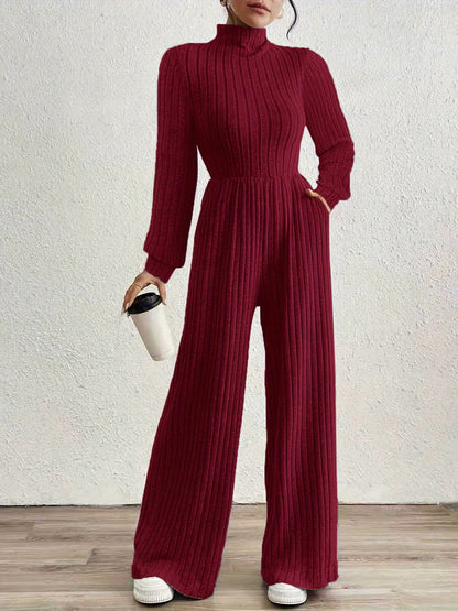 ZD0831142 Directional Fashion Turtleneck Long Sleeve Versatile Women'S Jumpsuit