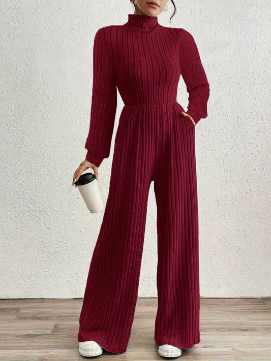 ZD0831142 Directional Fashion Turtleneck Long Sleeve Versatile Women'S Jumpsuit