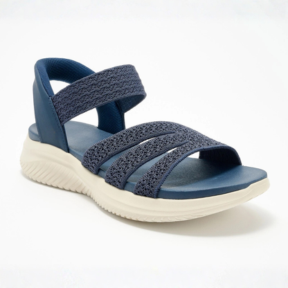 Comfortable Sandals for Women with Woven Stretch Strap Cushioned Sole Adjustable Ankle Sport Style