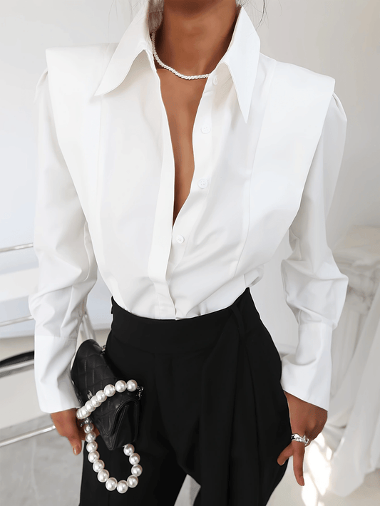 Women'S Solid Casual Button-Up Long Sleeve Shirt