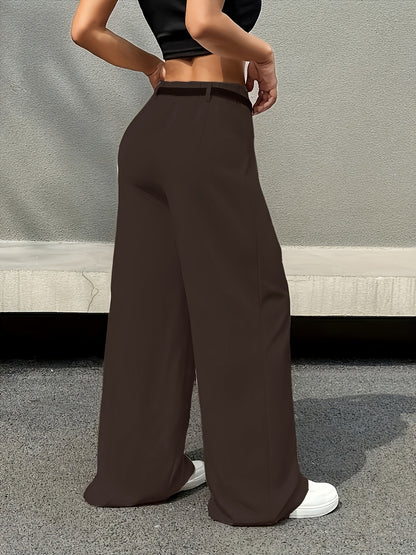 Elegant High-Waisted Wide-Leg Cinched Pants - Multifunctional And Comfortable, Machine Washable - Fashion