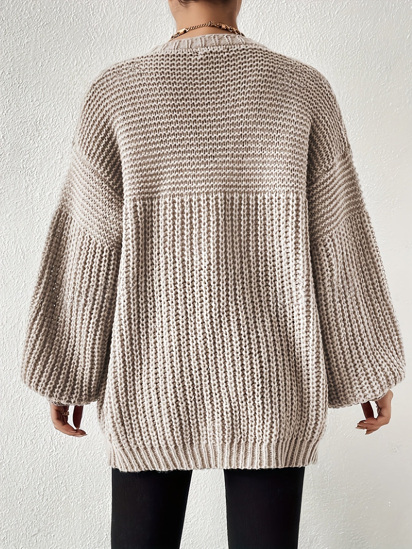 Women's Elegant Oversized Black Cardigan - Soft Open Front Sleeve Machine Washable Cozy Fall Winter Sweater for Casual & Formal Outfits, Cute Sweater, Versatile Layering, Relaxed Fit, Durable Construction, Stylish Coverup, Weekend Outfit