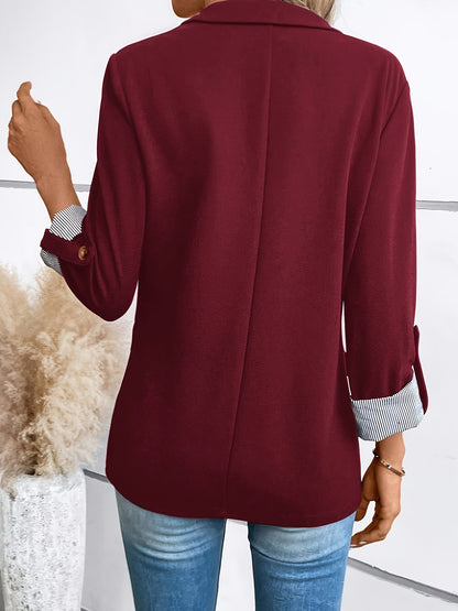 [Stylish cuffs jacket] Stylish Fashionable Women's Suit Jacket | Striped Stitching, Single-Button Casual