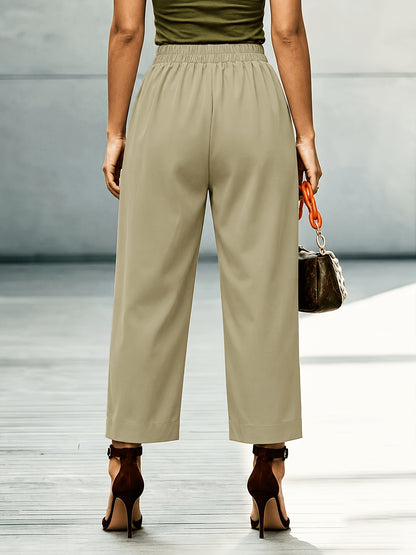 New Casual Urban Simple Straight-leg Button-pleat Design Trousers, Suitable for Commuting, Workplace, Daily Wear, Business Office, Versatile and Fashionable Everyday Casual Attire
