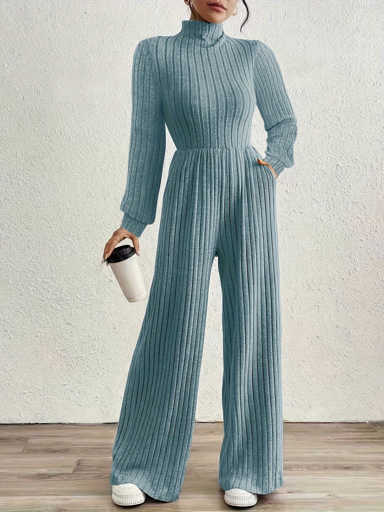 ZD0831142 Directional Fashion Turtleneck Long Sleeve Versatile Women'S Jumpsuit