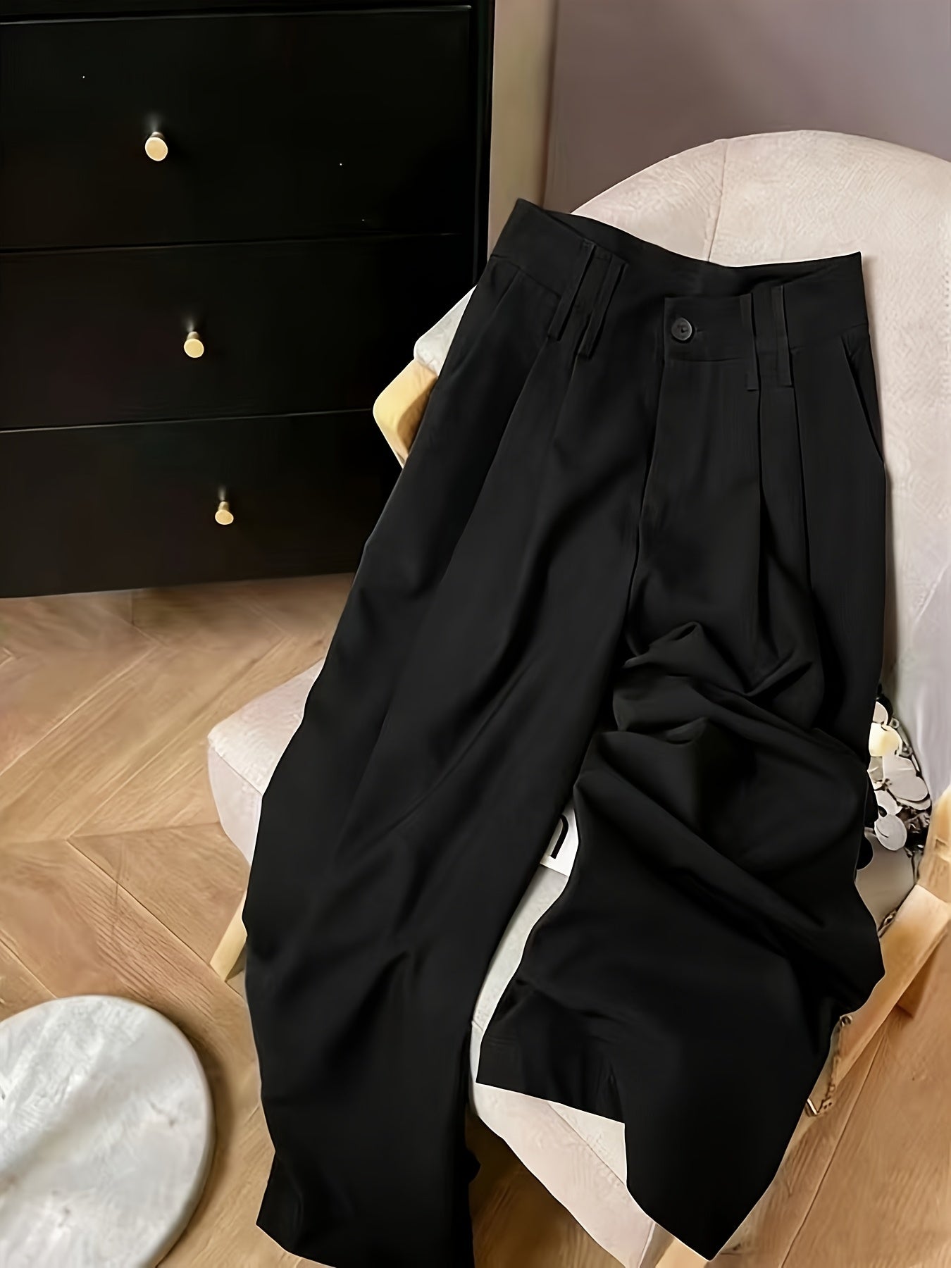Women's High-Waisted Wide-Leg Pants with Pockets