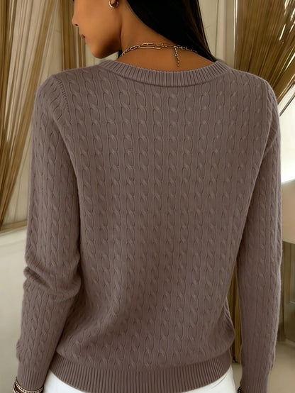 [Versatile Twist Cardigan] Versatile Twist Cardigan | Women's Round Neck Single-Breasted Jacket | Spring Autumn Commute Casual