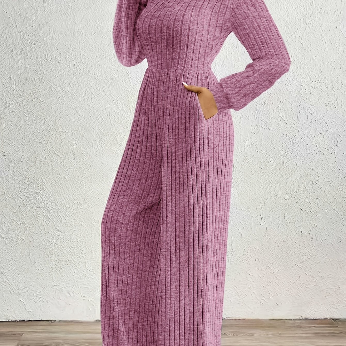 ZD0831142 Directional Fashion Turtleneck Long Sleeve Versatile Women'S Jumpsuit