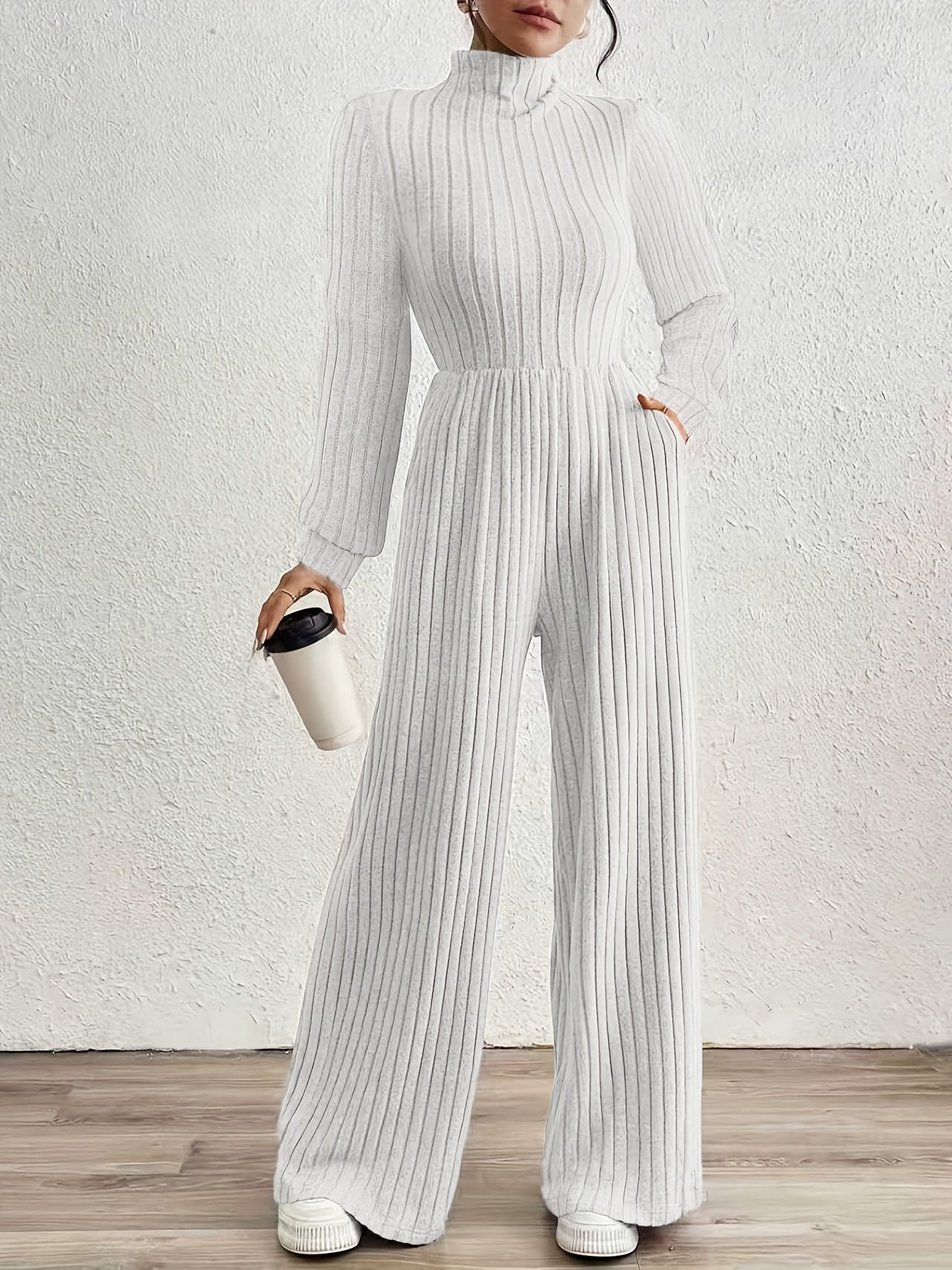 ZD0831142 Directional Fashion Turtleneck Long Sleeve Versatile Women'S Jumpsuit