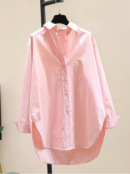Women's Classic Long Sleeve Button- Shirt