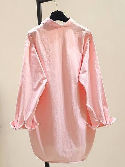 Women's Classic Long Sleeve Button- Shirt