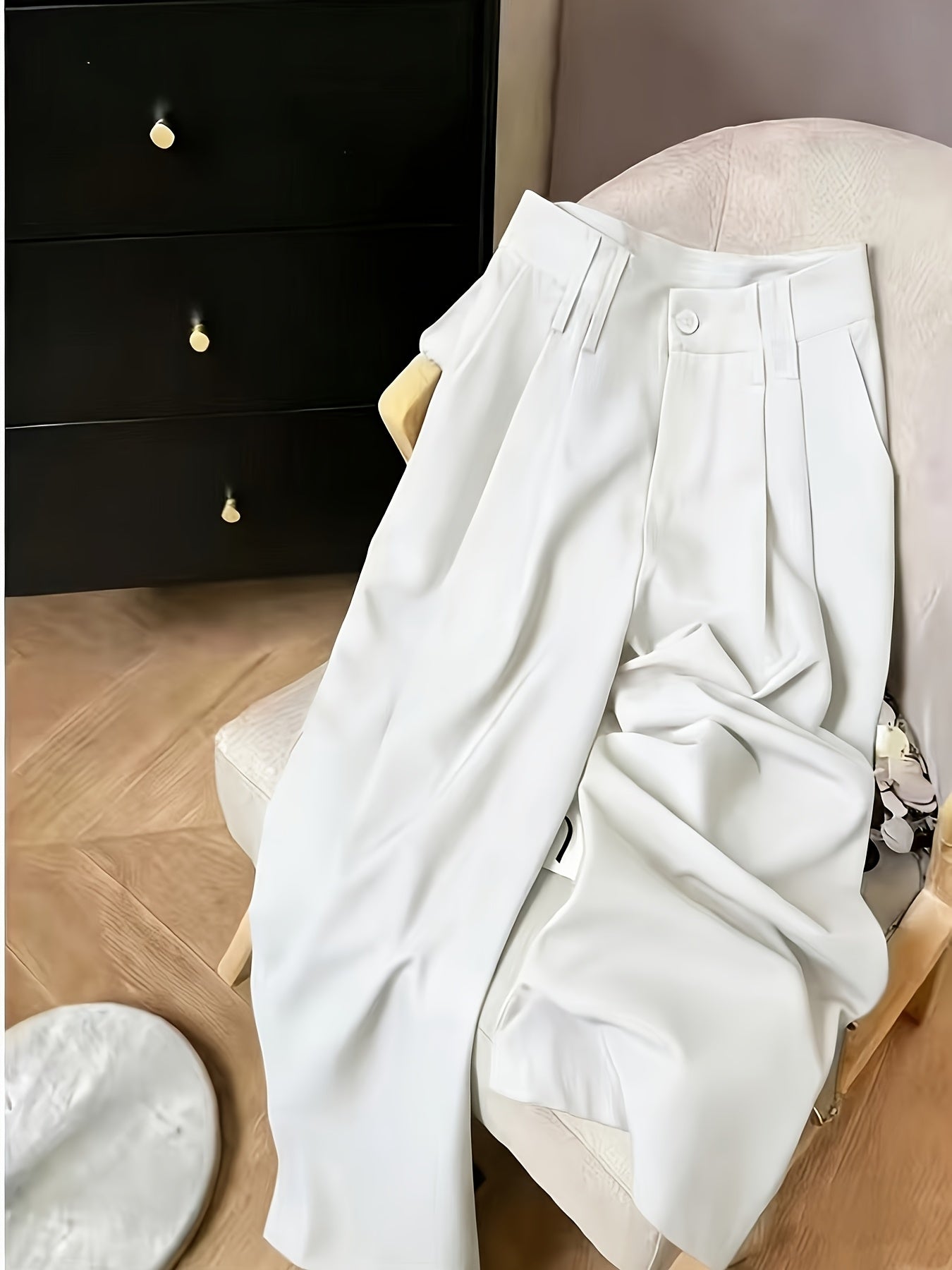 Women's High-Waisted Wide-Leg Pants with Pockets