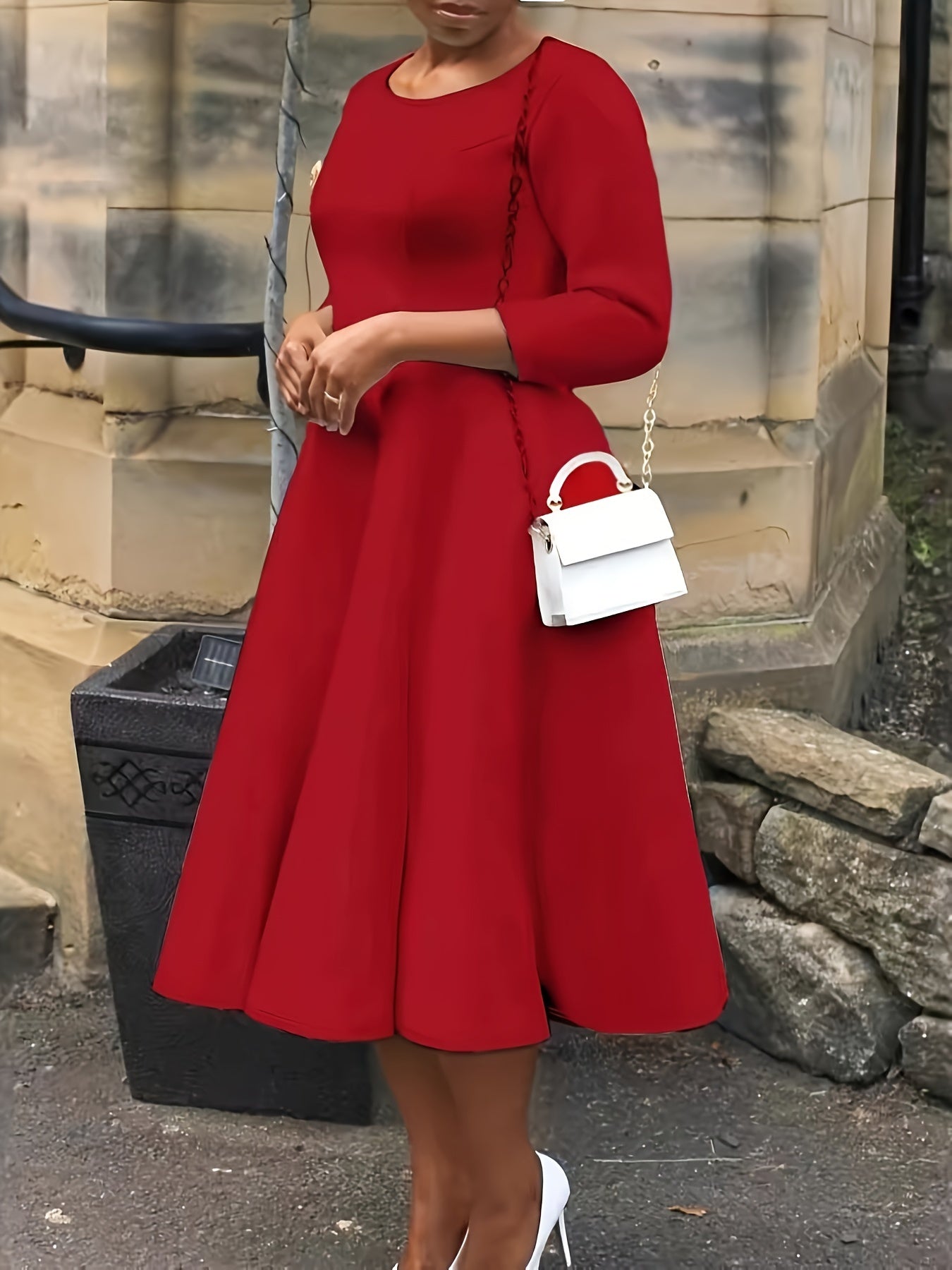 Plus Size - Plus Size - TB6312 Plus Size Fashion Elegant Temperament Dress