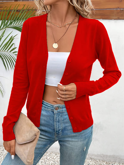 Elegant Women'S Solid Color Jacket, a Minimalist High-End Cardigan, Versatile Outerwear for Spring And Autumn