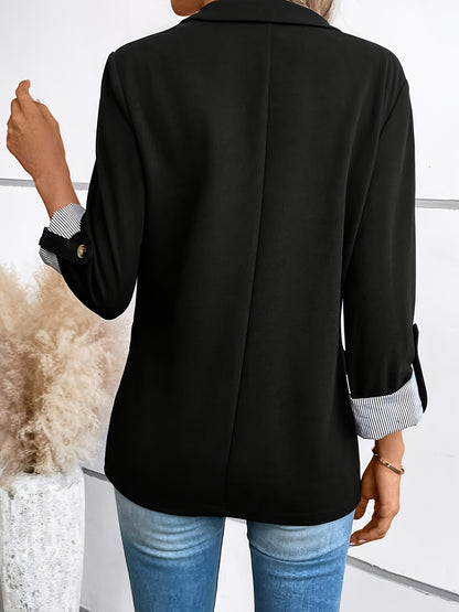 [Stylish cuffs jacket] Stylish Fashionable Women's Suit Jacket | Striped Stitching, Single-Button Casual