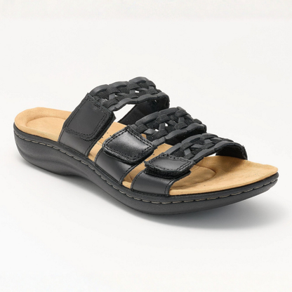 Comfortable Sandals for Women with Triple Adjustable Strap Cushioned Footbed Slide Style