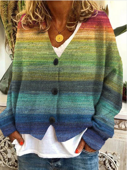 Marigold | Women's Boho Patchwork V-Neck Cardigan