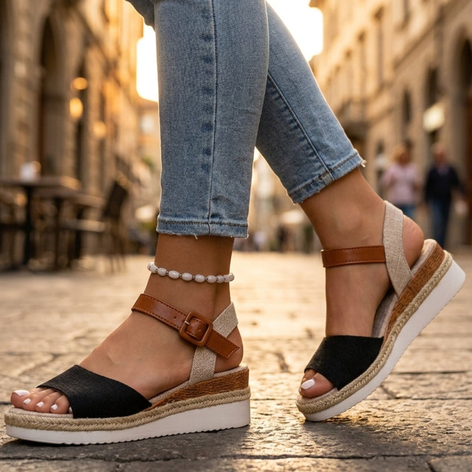 Lena Platform Wedge Sandals